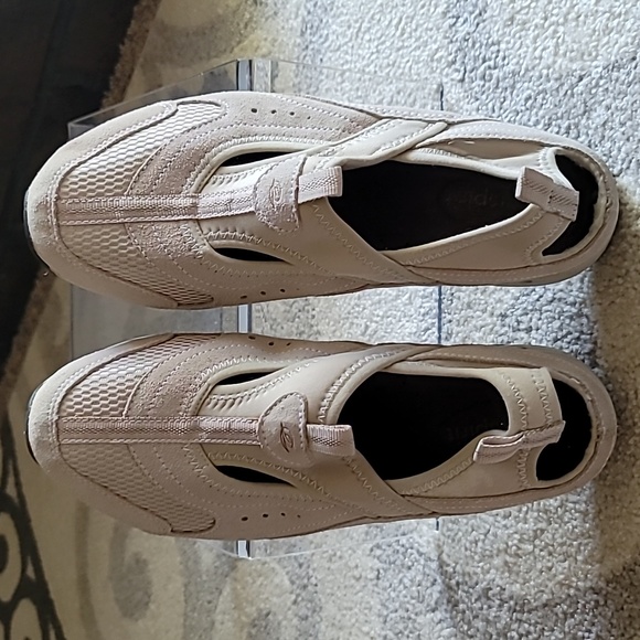 Easy Spirit 10B Treasured slip on leather textile tan athleisure neutral comfy - Picture 5 of 10